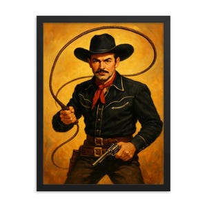 Lash LaRue Framed Print: Vintage Western Cowboy Movie Art
