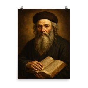 Breathtaking Baal Shem Tov Poster Print - Unique Jewish Spiritual Wall Art for Home or Office Decor