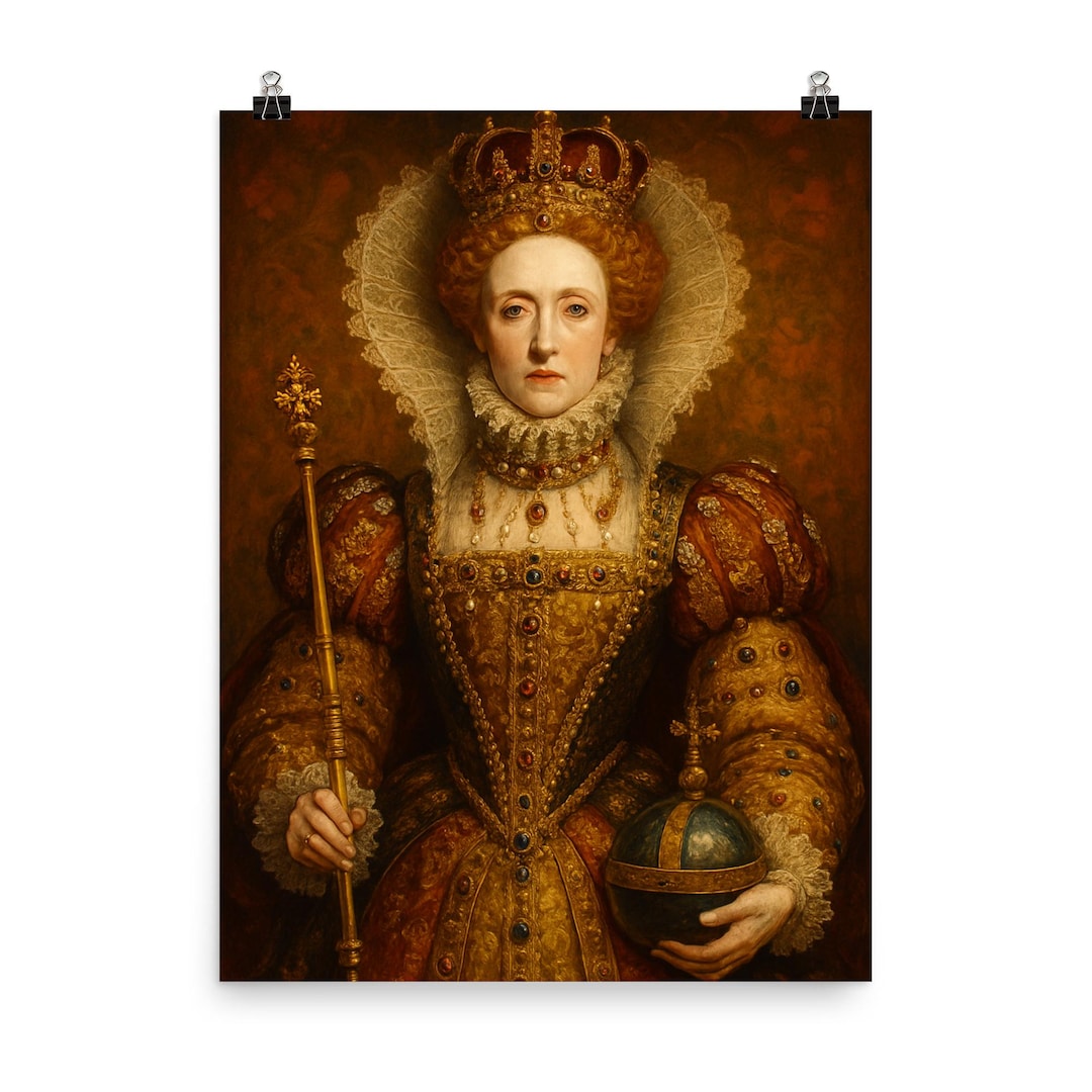 Elizabeth I Regal Portrait Poster Print | Historic Tudor Wall Art Decor ...