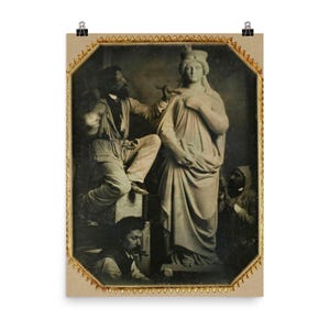 Póster artístico de Hans Gasser, 1857: Impresión vintage de estudio de escultura