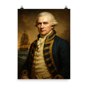 Impression d'affiche historique de George Vancouver - décoration d'art murale nautique unique pour les passionnés d'histoire et les amoureux des maritimes