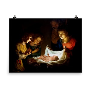 Adoración del Niño de Gerard van Honthorst Póster Impresión
