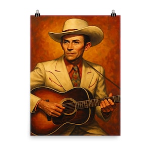 Vintage Hank Williams Poster Print - Iconic Music Wall Art for Country Lovers - Unique Retro Decor Gift Idea