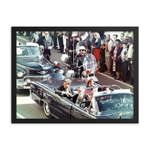 John F. Kennedy Limousine in Dallas (November 22, 1963) Framed Print