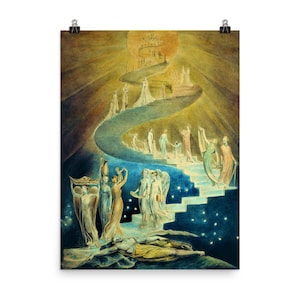 Jacob&#39;s Ladder by William Blake Poster Print