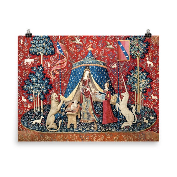 Lady and the Unicorn Poster - Etsy