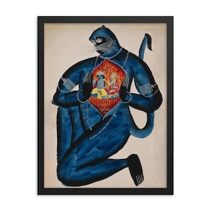 ラーマとシーターのインド絵画(画家の直筆） ラーマとシーターのインド絵画 ラーマ、シータ、そして聖なる牛