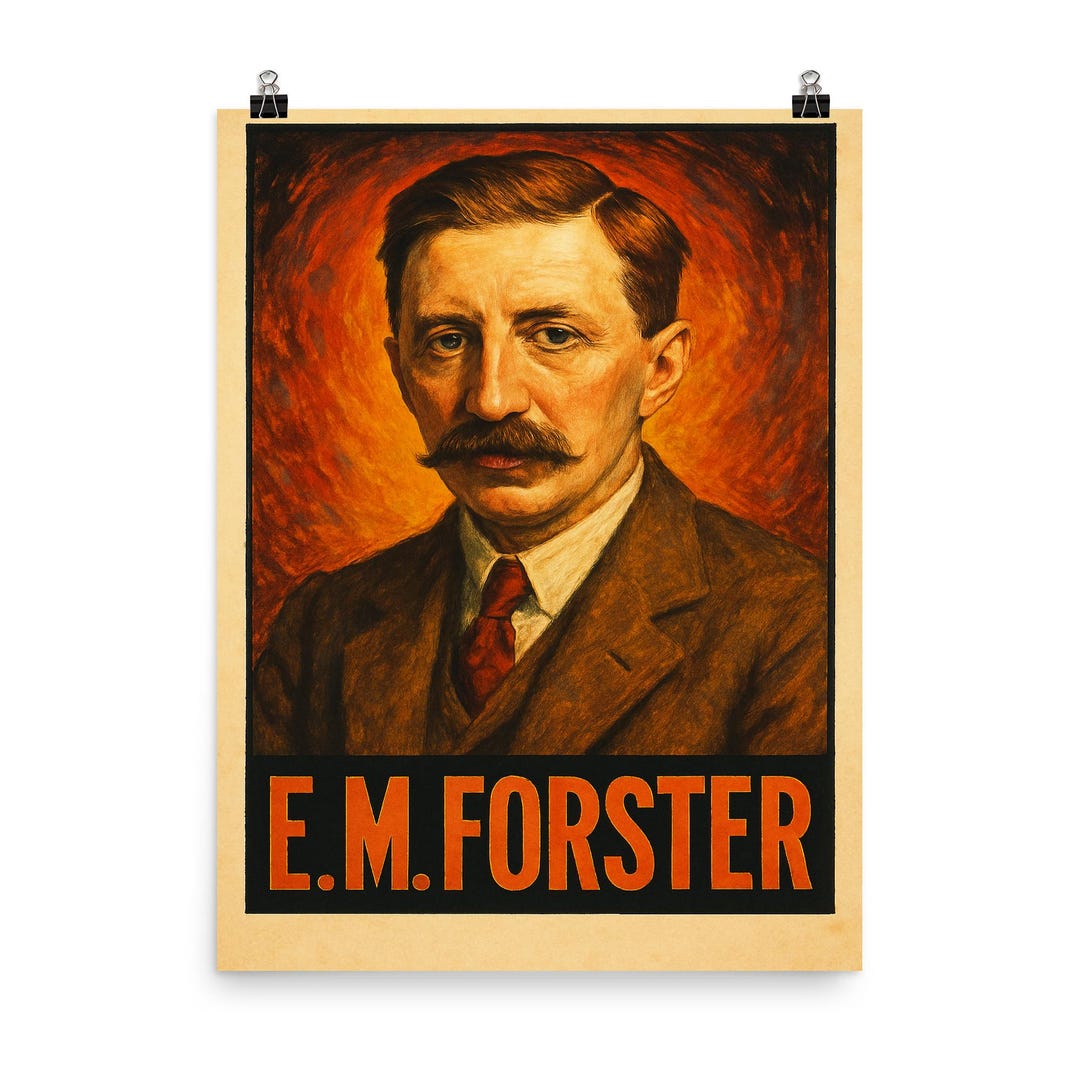 M. Forster E M Forster Illustrated Poster Print - Literary Art Decor for Book ...