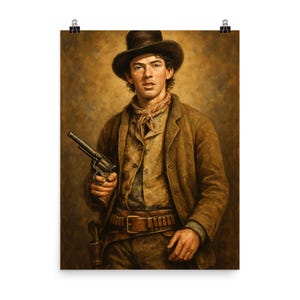 Billy the Kid Poster Print: Vintage Western Outlaw Art