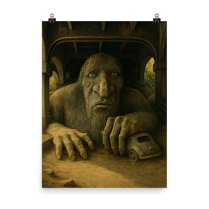 Fremont Troll Seattle Wall Art Poster Print Iconic USA Landmark Unique Home Decor Gift