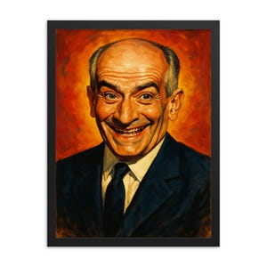 Louis de Funès Framed Print – Vintage French Comedy Wall Art, Iconic Actor Portrait, Unique Gift for Cinema Lovers, Ready to Hang Decor
