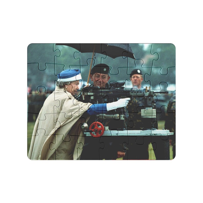 Queen Elizabeth II Firing an SA80 Jigsaw Puzzle Etsy