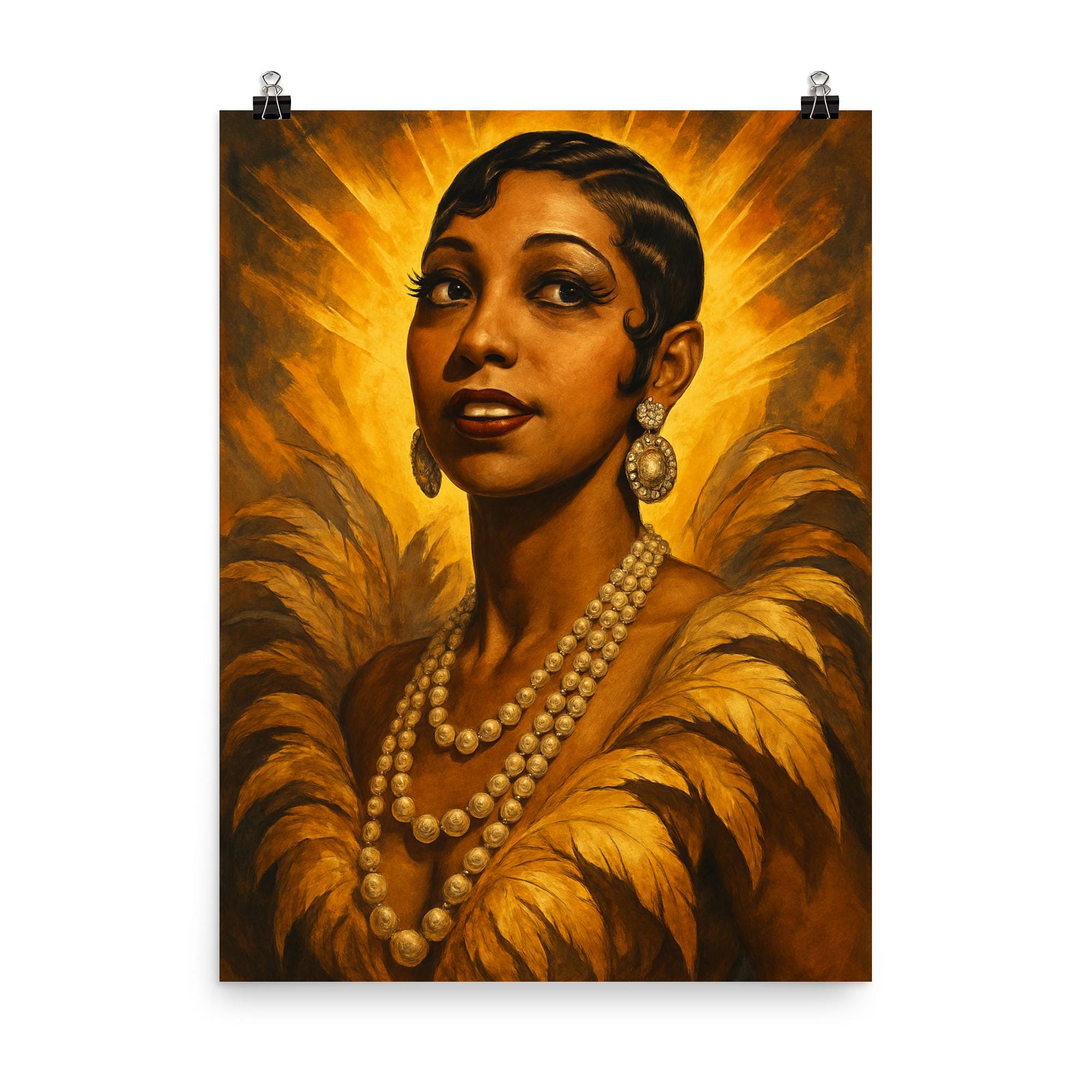 Josephine Baker Art Print: Vintage Portrait Poster, Black Icon Tribute