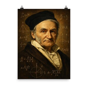 Carl Friedrich Gauss Poster: Math Lover Gift, Nerdy Home Decor