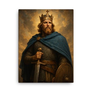 Alfred the Great Canvas Print – Historic Anglo-Saxon King Wall Art, Unique Medieval Home Decor, Gift for History Buffs