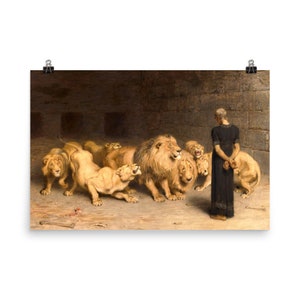 Daniel In The Lions Den By Briton Riviere Poster Print