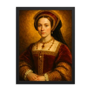 Catherine Parr Framed Print – Tudor Queen Art, Historic Portrait Wall Decor, Renaissance Royalty Gift, Elegant Home Accent