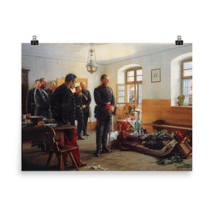 Antique Art Print: Crown Prince Friedrich Wilhelm & French General Douay, 1888 Poster - Unique Historical Wall Art