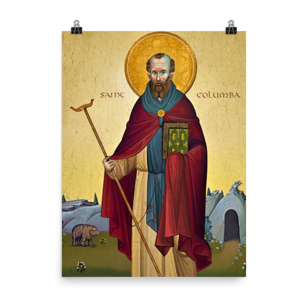 Saint Columba Poster Print Etsy