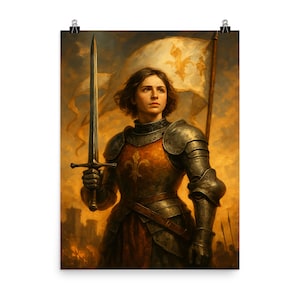 Joan of Arc Poster: Historic Medieval Wall Art, Feminine Strength