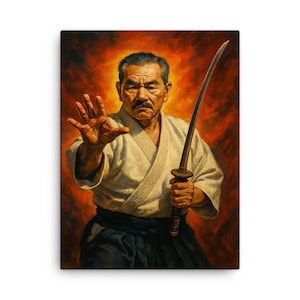 Akira Tohei Aikido Master Canvas Print: Japanese Martial Arts Wall Art