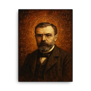 Henri Poincare Canvas Wall Art – Unique Mathematician Portrait Print, Modern Science Decor, Academic Gift
