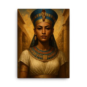 Queen Hatshepsut Egyptian Canvas Print – Ancient Pharaoh Wall Art, Luxor History Decor, Unique Art Gift for Home