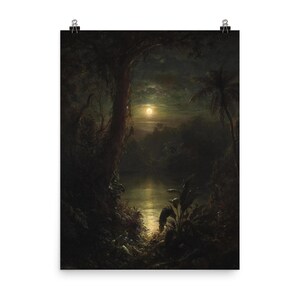 Tropischer Twilight Wand-Kunstdruck - Frederic Edwin Church 1874 Plakat - Vintage Landschaftsdekor für Haus oder Büro