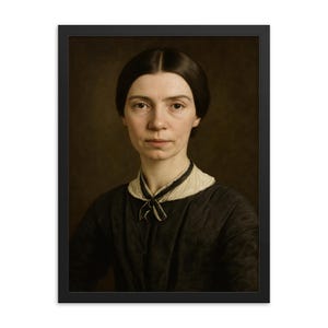 Emily Dickinson Framed Portrait: Vintage Literary Wall Art