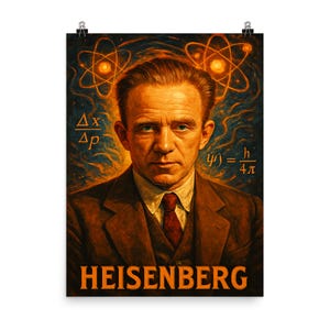 Werner Heisenberg Poster: Retro Science Wall Art for Physics Enthusiasts
