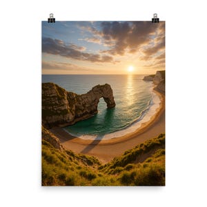 Coastal Beauty Wall Art - Stunning Durdle Door Dorset Poster Print for Home Decor - England Travel Photography