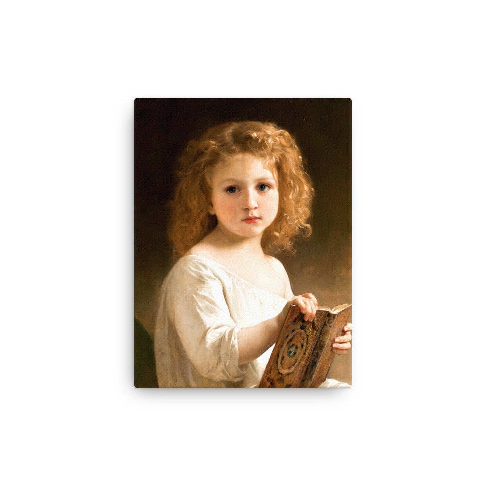 The Story Book by William-adolphe Bouguereau Canvas Print - Canvas