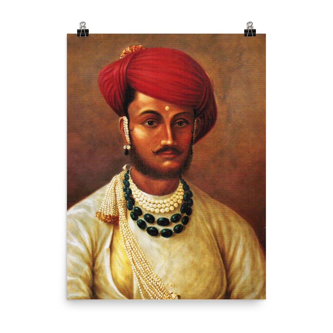 Hari Rao Holkar Historic Royal Portrait Poster Print – Vintage Indian ...