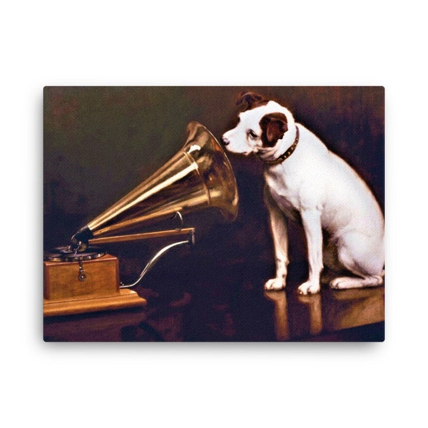 His Master's Voice By Francis Barraud Canvas Print - Canvas Wall Art