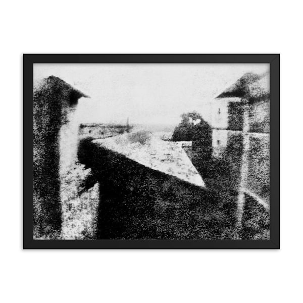 The First Photograph Ever Taken - Vintage Photography Framed Print