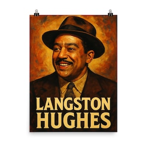 Langston Hughes Inspired Wall Art - Vintage Style Literary Poster Print, Unique Home Decor Gift for Book Lovers