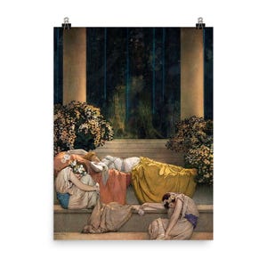 Maxfield Parrish Sleeping Beauty Art Print - Vintage Style Wall Decor, Classic Illustration Poster for Home or Office