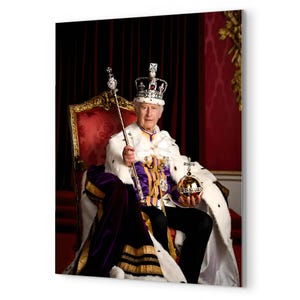 King Charles III Official Coronation Portrait Metal Print Commemorative Royal Wall Art Collectible Gift