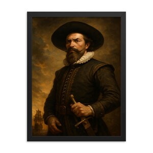 Jan Pieterszoon Coen Framed Print – Historic Dutch Governor Portrait Wall Art, Vintage Maritime Decor, Unique Colonial Era Gift