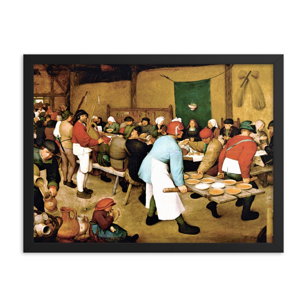 Peasant Wedding by Pieter Bruegel the Elder Framed Print