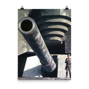 Affiche vintage du mur de l'Atlantique, impression d'art | Carte historique de la défense côtière de la Seconde Guerre mondiale | Décoration d'intérieur unique, oeuvre d'art murale