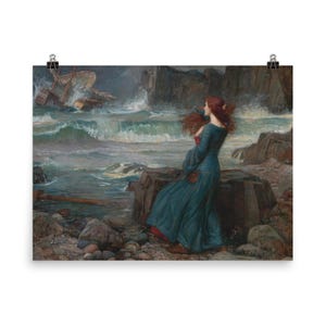 Miranda The Tempest 1916 Print – John William Waterhouse Art Poster, Classic Home Decor, Unique Vintage Wall Art