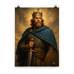 Alfred the Great Poster Print - Historic King Wall Art Masterpiece for Home Decor, Vintage British History Artwork