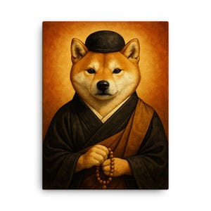 Dogen Canvas Print Zen Wall Art – Japanese Monk Portrait, Minimalist Buddhist Decor, Meditation Gift