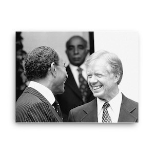 Jimmy Carter y Anwar Sadat en los Acuerdos de Camp David Lienzo impreso - Lienzo decorativo para pared