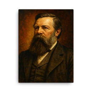 Friedrich Engels Leinwanddruck - Historischer Philosoph, Einzigartiges intellektuelles Dekor, Geschenk für Denker