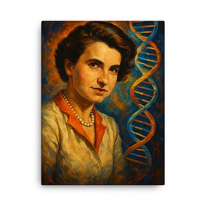 ロザリンド・フランクリンのキャンバスプリント – 感動的な科学ウォールアート、フェミニスト科学者の装飾、STEM愛好家へのユニークなギフト