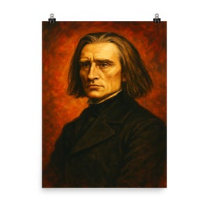Franz Liszt Vintage Poster Print: Classical Music Wall Art