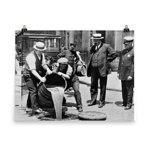 Prohibition Era Poster: Pouring Alcohol into Manhole