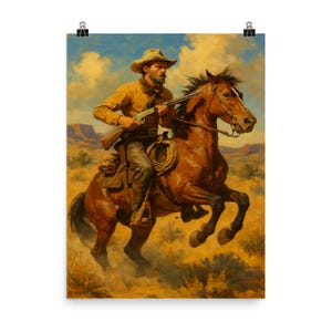 Frederic Remington Cowboy Art Print: Vintage Western Nostalgia, Rustic Home Decor